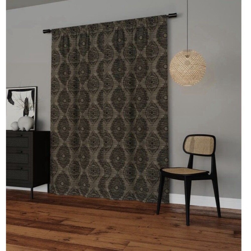 2 PCs Sun Zero Sintra Medallion Black 40"x84" Polyester 100% Blackout New - Picture 2 of 13